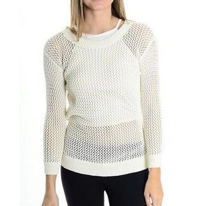 NEW Michael Kors Ivory Open Knit Cut-Out Sweater S